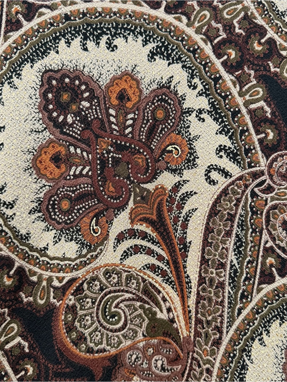 DressBarn Womens 2X Boho Paisley Top Brown Tan Bell Sleeve Office Peasant Fall - Picture 4 of 8